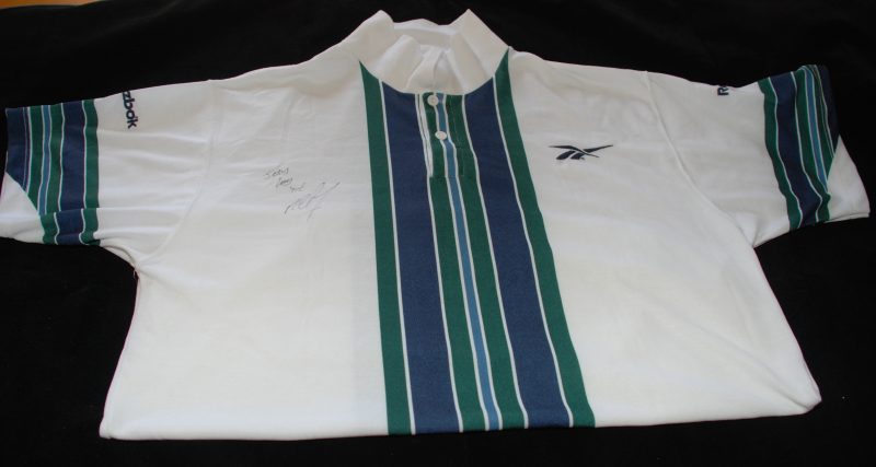 Michael Chang signed Reebok polo shirt