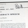 Bob Hawke signed maiden speech to parliament - framed - Image 4